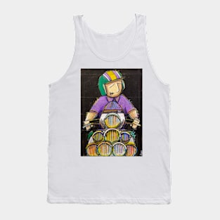 Retro Scooter, Classic Scooter, Scooterist, Scootering, Scooter Rider, Mod Art Tank Top